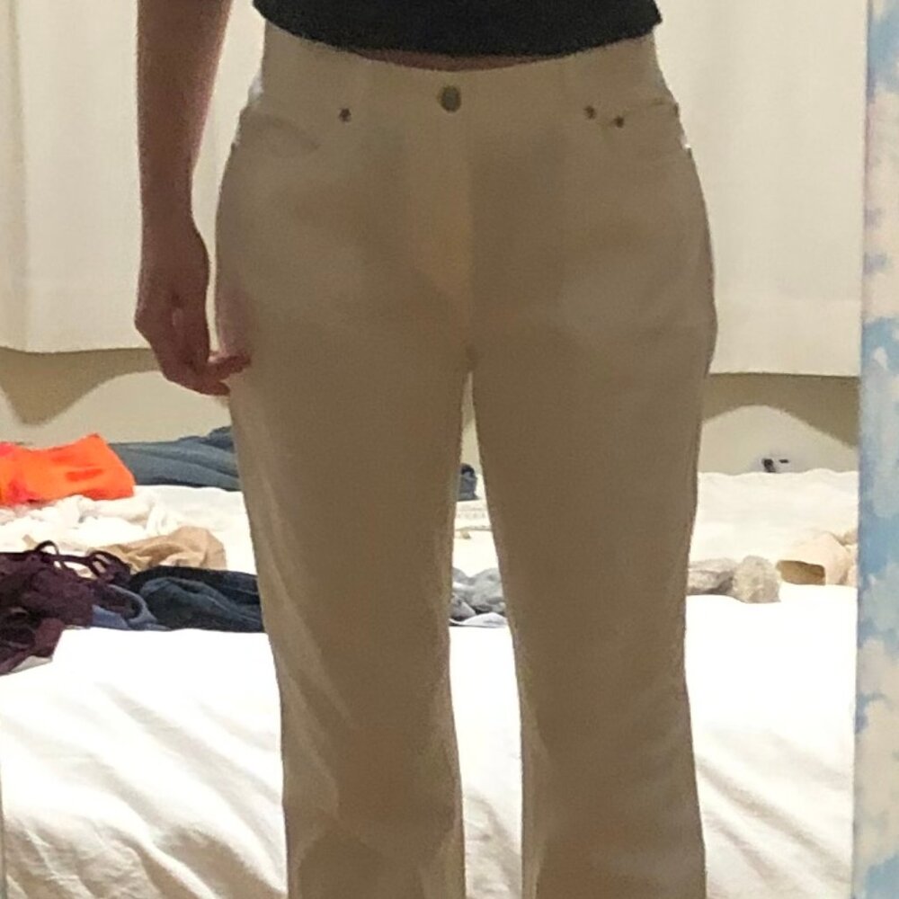 Jones New York Stretch White Mid-Rise Pants Size 6